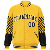 Custom Color Block Pattern Bomber Varsity Jacket Personalized Stitched Baseball Jacket