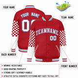 Custom Color Block Pattern Bomber Varsity Jacket Personalized Stitched Baseball Jacket