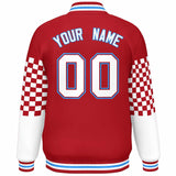 Custom Color Block Pattern Bomber Varsity Jacket Personalized Stitched Baseball Jacket