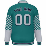 Custom Color Block Pattern Bomber Varsity Jacket Personalized Stitched Baseball Jacket