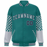 Custom Color Block Pattern Bomber Varsity Jacket Personalized Stitched Baseball Jacket