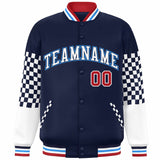 Custom Color Block Pattern Bomber Varsity Jacket Personalized Stitched Baseball Jacket