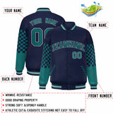 Custom Color Block Pattern Bomber Varsity Jacket Personalized Stitched Baseball Jacket