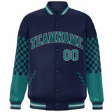 Custom Color Block Pattern Bomber Varsity Jacket Personalized Stitched Baseball Jacket