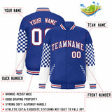 Custom Color Block Pattern Bomber Varsity Jacket Personalized Stitched Streetwear Baseball Jacket