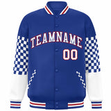 Custom Color Block Pattern Bomber Varsity Jacket Personalized Stitched Streetwear Baseball Jacket