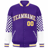 Custom Color Block Pattern Bomber Varsity Jacket Personalized Stitched Streetwear Baseball Jacket