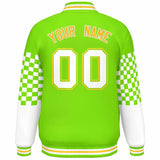 Custom Color Block Pattern Bomber Varsity Jacket Personalized Stitched Streetwear Baseball Jacket