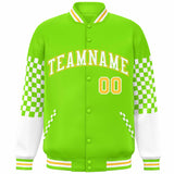 Custom Color Block Pattern Bomber Varsity Jacket Personalized Stitched Streetwear Baseball Jacket