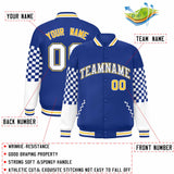 Custom Color Block Pattern Bomber Varsity Jacket Personalized Stitched Streetwear Baseball Jacket