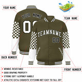 Custom Color Block Pattern Bomber Varsity Jacket Personalized Stitched Streetwear Baseball Jacket