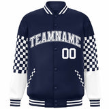 Custom Color Block Pattern Bomber Varsity Jacket Personalized Stitched Streetwear Baseball Jacket