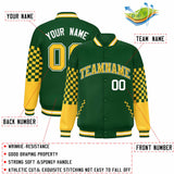 Custom Color Block Pattern Bomber Varsity Jacket Personalized Stitched Streetwear Baseball Jacket