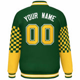 Custom Color Block Pattern Bomber Varsity Jacket Personalized Stitched Streetwear Baseball Jacket