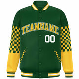 Custom Color Block Pattern Bomber Varsity Jacket Personalized Stitched Streetwear Baseball Jacket