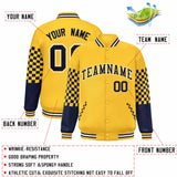 Custom Color Block Pattern Bomber Varsity Jacket Personalized Stitched Streetwear Baseball Jacket