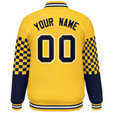 Custom Color Block Pattern Bomber Varsity Jacket Personalized Stitched Streetwear Baseball Jacket