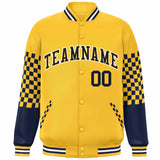 Custom Color Block Pattern Bomber Varsity Jacket Personalized Stitched Streetwear Baseball Jacket