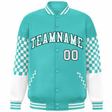 Custom Color Block Pattern Bomber Varsity Jacket Personalized Stitched Streetwear Baseball Jacket