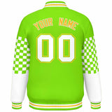 Custom Color Block Pattern Personalized Lightweight Bomber Varsity Jacket For Adults/Youth