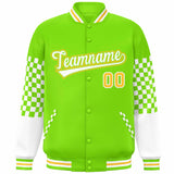 Custom Color Block Pattern Personalized Lightweight Bomber Varsity Jacket For Adults/Youth