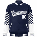 Custom Color Block Pattern Personalized Lightweight Bomber Varsity Jacket For Adults/Youth