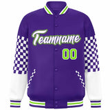 Custom Color Block Pattern Personalized College Unisex Bomber Varsity Training Baseball Jacket