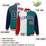 Custom Color Block Personalized Team Sportswear Bomber Full-Snap Jacket