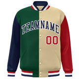 Custom Color Block Personalized Team Sportswear Bomber Full-Snap Jacket