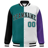 Custom Color Block Personalized Team Sportswear Bomber Full-Snap Jacket