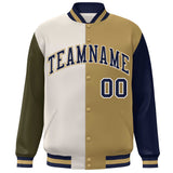 Custom Color Block Personalized Team Sportswear Bomber Full-Snap Jacket