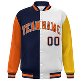 Custom Color Block Personalized Team Sportswear Bomber Full-Snap Jacket