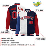 Custom Color Block Personalized Stitched Text Logo Varsity Full-Snap Baseball Jacket