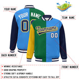 Custom Color Block Personalized Lightweight College Coat Full-Snap Baseball Jacket