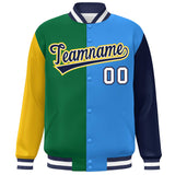 Custom Color Block Personalized Lightweight College Coat Full-Snap Baseball Jacket