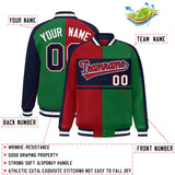 Custom Color Block Personalized Team Name Varsity Letterman Full-Snap Jacket