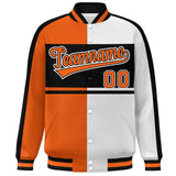 Custom Color Block Personalized Team Name Varsity Letterman Full-Snap Jacket