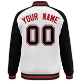 Custom Color Block Personalized Letterman Bomber Coat Full-Snap Jacket