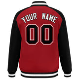 Custom Color Block Personalized Letterman Bomber Coat Full-Snap Jacket