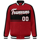 Custom Color Block Personalized Letterman Bomber Coat Full-Snap Jacket