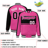 Custom Color Block Personalized Letterman Bomber Coat Full-Snap Jacket