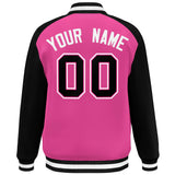 Custom Color Block Personalized Letterman Bomber Coat Full-Snap Jacket