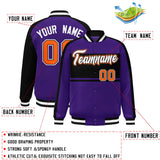 Custom Color Block Personalized Letterman Bomber Coat Full-Snap Jacket