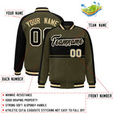 Custom Color Block Personalized Letterman Bomber Coat Full-Snap Jacket