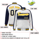 Custom Color Block Personalized Letterman Bomber Coat Full-Snap Jacket