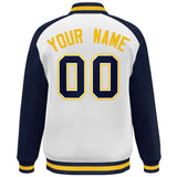 Custom Color Block Personalized Letterman Bomber Coat Full-Snap Jacket