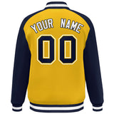 Custom Color Block Personalized Letterman Bomber Coat Full-Snap Jacket