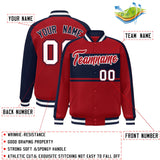 Custom Color Block Personalized Letterman Bomber Coat Full-Snap Jacket