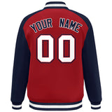 Custom Color Block Personalized Letterman Bomber Coat Full-Snap Jacket