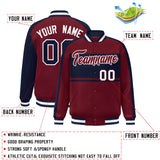 Custom Color Block Personalized Letterman Bomber Coat Full-Snap Jacket